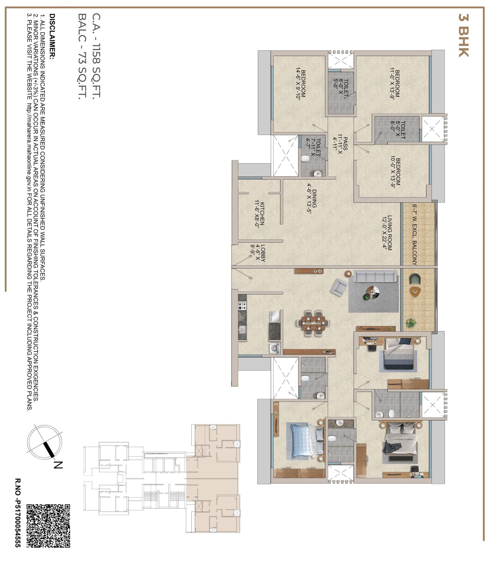 3 BHK Plan